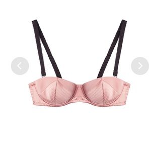 Fleur du Mal Satin Strapless Underwire Bra 
Rose Pink, 32B
